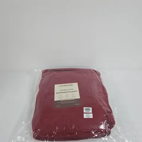 LIVMORE DOUBLE LAYER WATERPROOF BLANKET – RED 