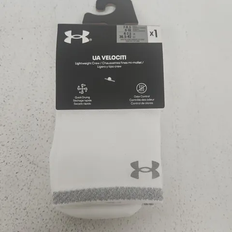 UNDER ARMOUR UA VELOCITI LIGHTWEIGHT CREW SOCKS – UNISEX, UK 4-7.5