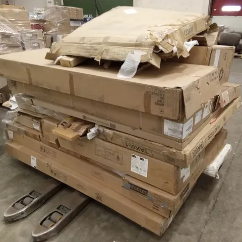 PALLET OF ASSORTED INCOMPLETE DESIGNER FURNITURE PARTS AND PIECES