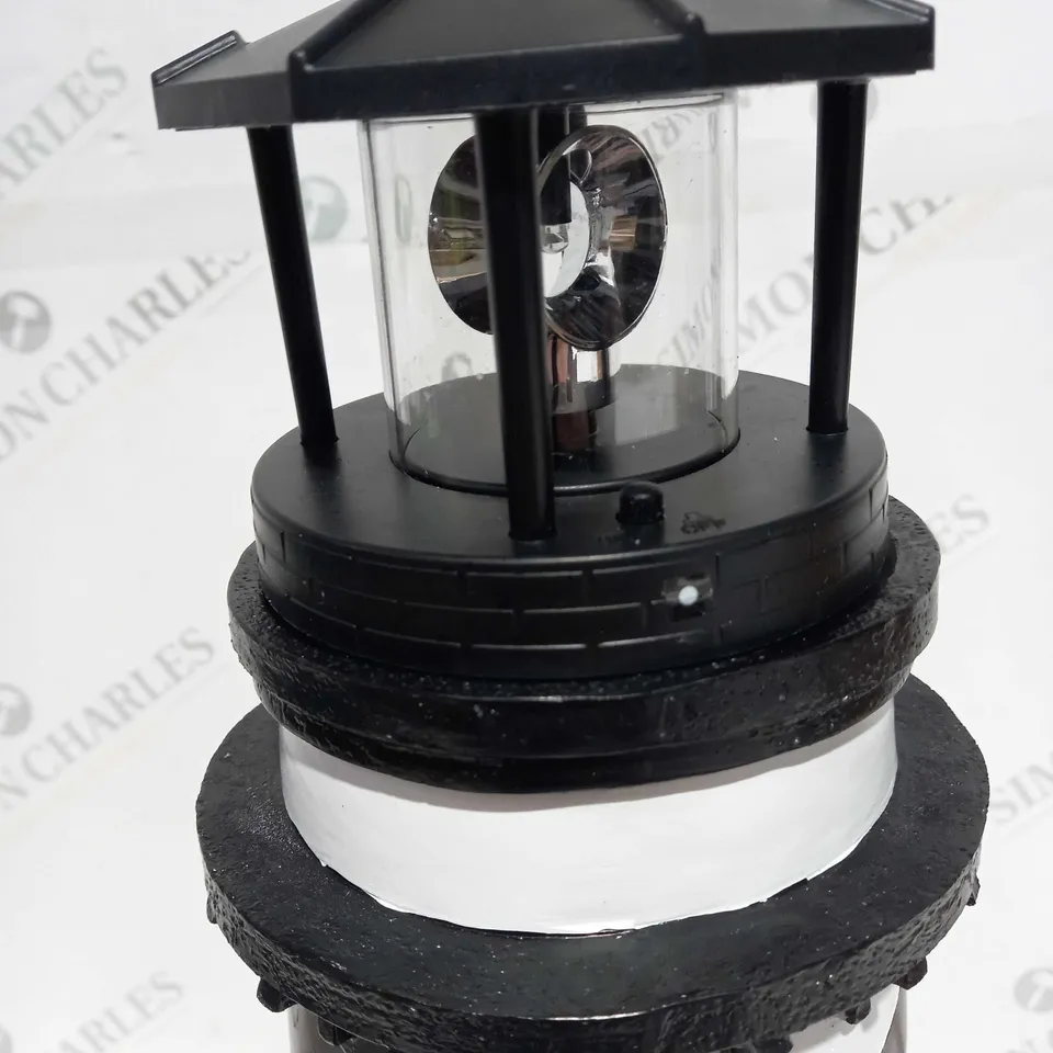 BOXED GARDEN REFLECTIONS SOLAR LED LIGHTHOUSE 50CM, BLACK