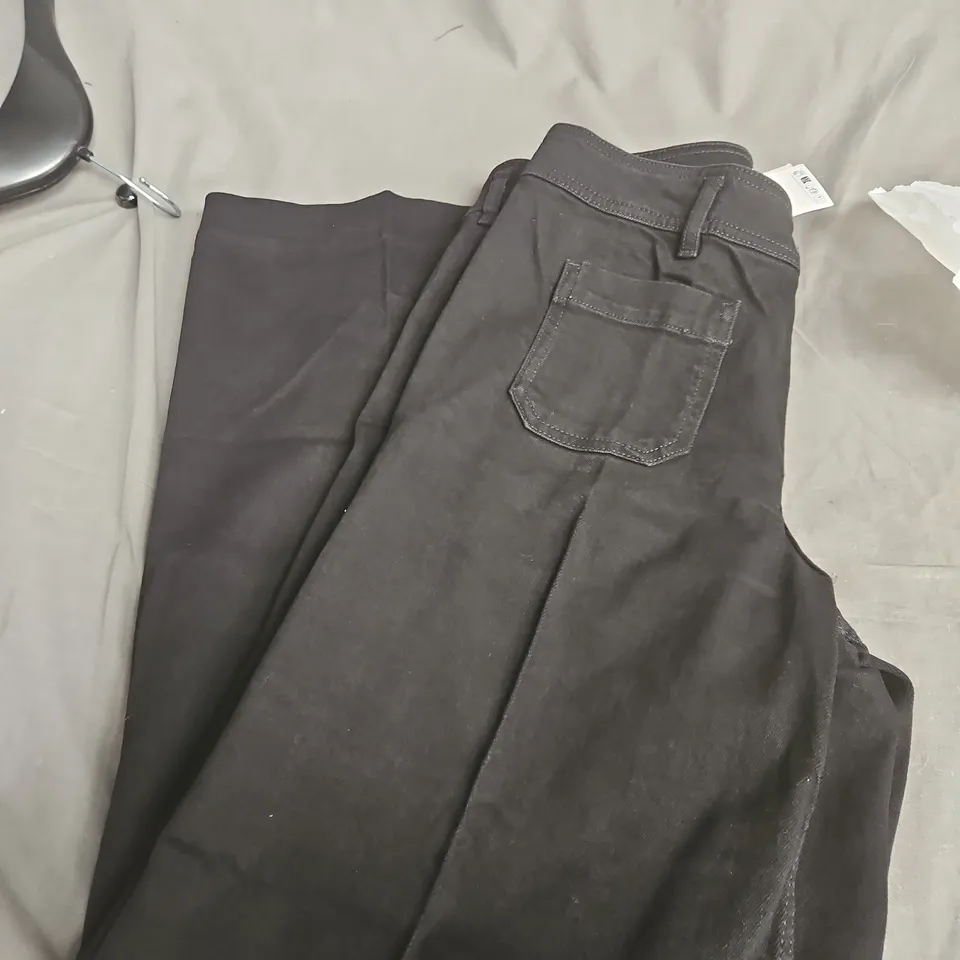 MANGO WIDE LEG TROUSERS BLACK SIZE EU 38