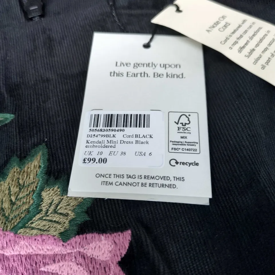 NOBODYS CHILD KENDALL MINI DRESS BLACK SIZE 10