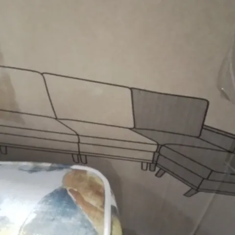 BOXED GREEN SOFA AND CHAISE (2 BOXES)