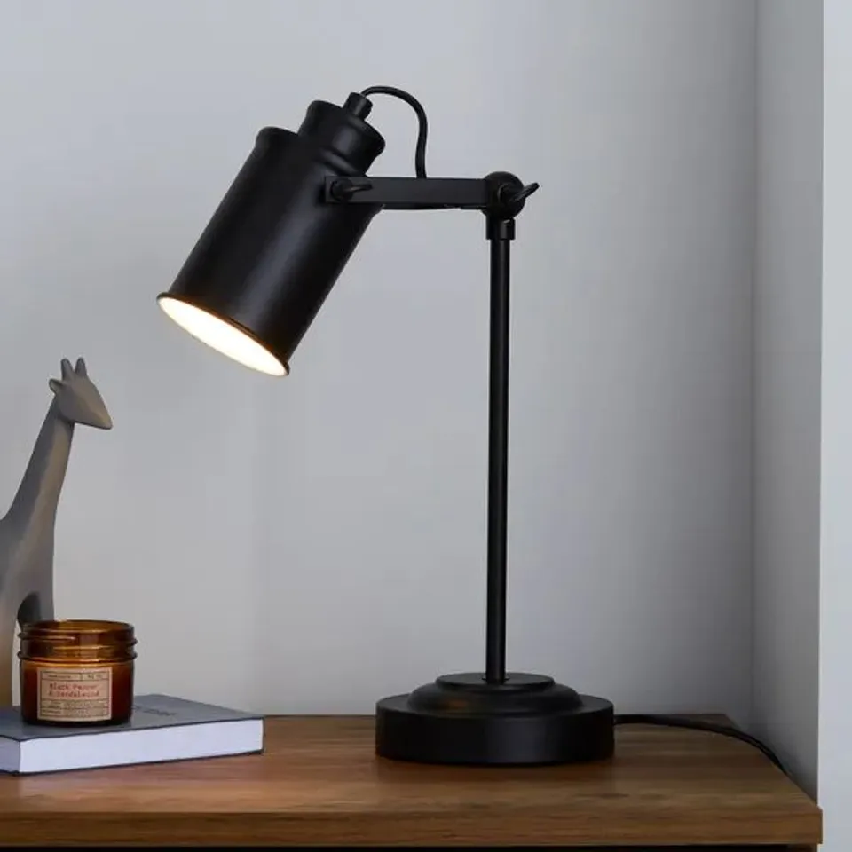 BOXED HEALY BLACK INDUSTRIAL TABLE LAMP