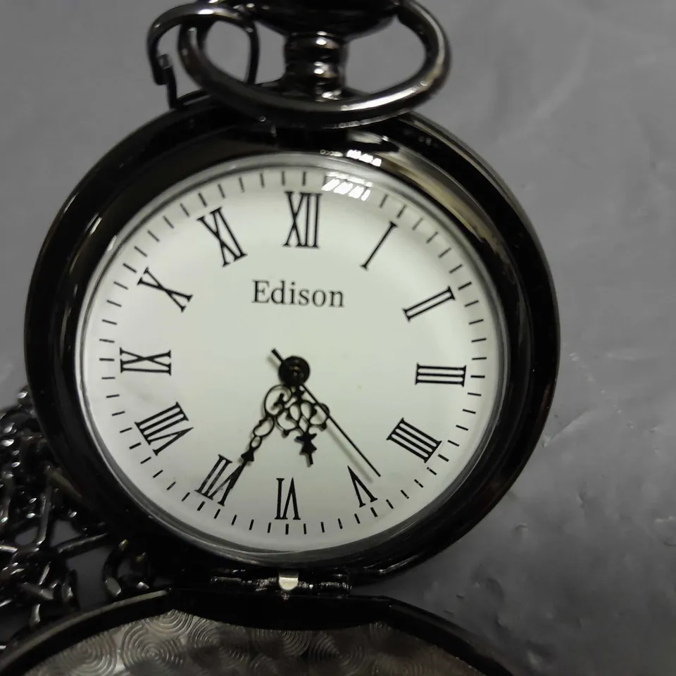 MENS EDISON POCKET WATCH WITH CHAIN