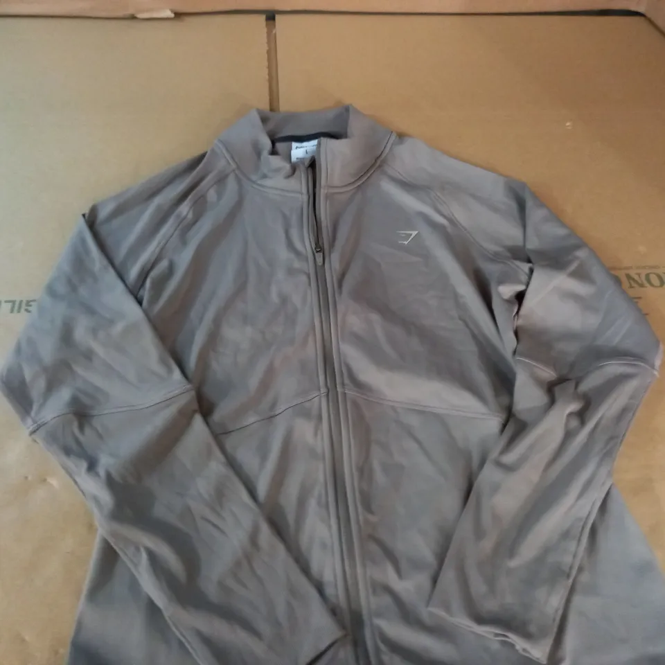 GYMSHARK TAUPE ZIP THROUGH JACKET - L