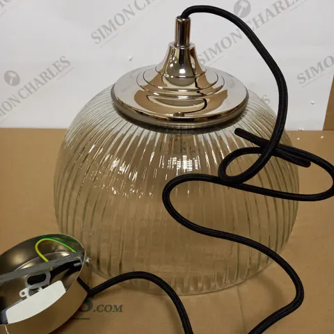 DAR LIGHTING YAMBOL PENDANT POLISHED NICKEL CLEAR GLASS LIGHT FIXTURE