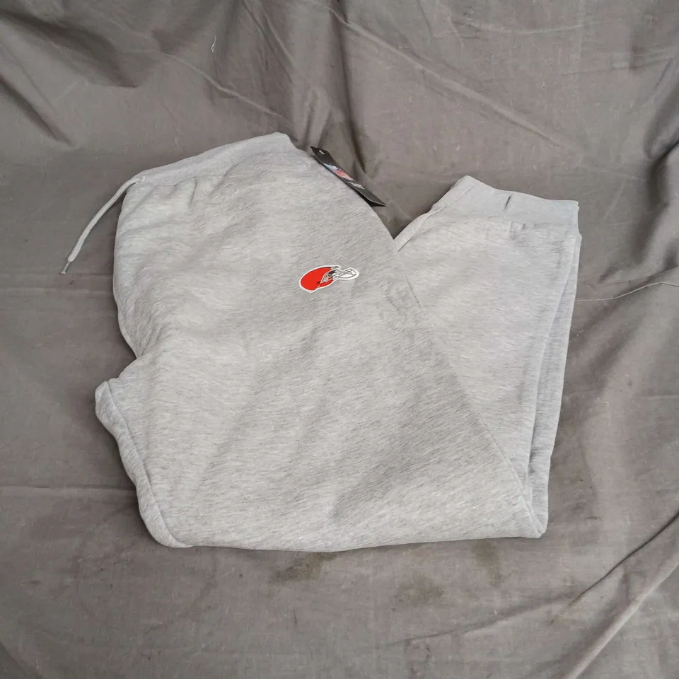 NFL BROWNS PRIMARY LOGO JOGGERS IN GREY SIZE XL