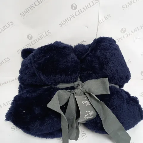 COZEE HOME FLUFFY PONCHO IN NAVY