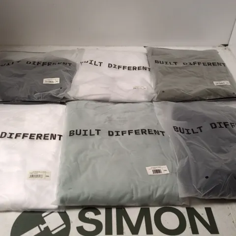 SET OF APPROXIMATELY 20 ASSORTED BUILT DIFFERENT T-SHIRTS/SHIRTS IN VARIOUS COLOURS AND SIZES