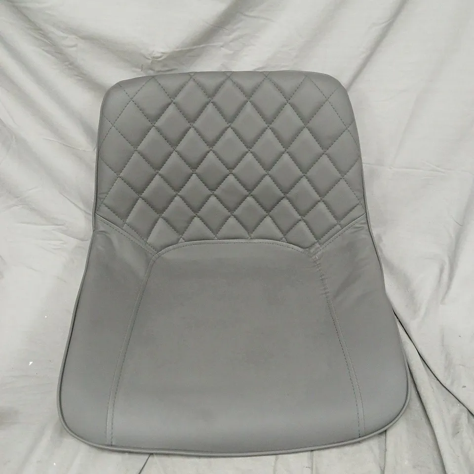 2 X GREY CHAIRS WITH LEGS AND BASE CUSHION UPHOLSTERY
