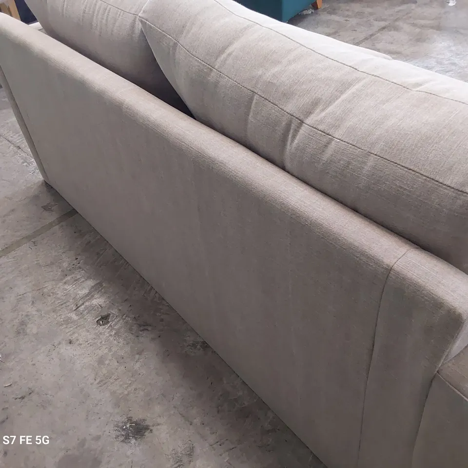 DESIGNER THREE SEATER SOFA NATURAL FABRIC 