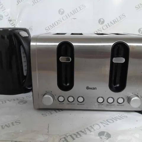BOXED SWAN KETTLE & TOASTER 4-SLICE TWIN PACK - BLACK