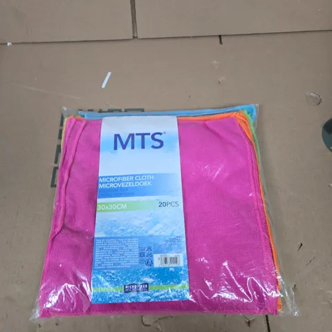 MTS MICROFIBRE CLOTHS 30X30CM, PACK OF 20 – VARIOUS COLOURS