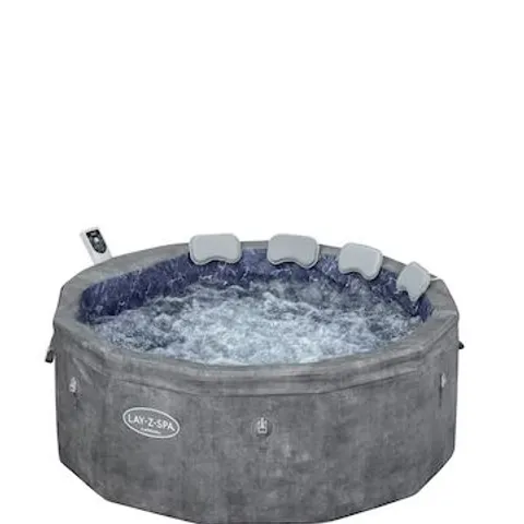 BOXED LAY-Z-SPA CARRARA THERMACORE ULTRAFIT SMART AIRJET 6 GREY STONE ROUND (4-6 ADULTS)