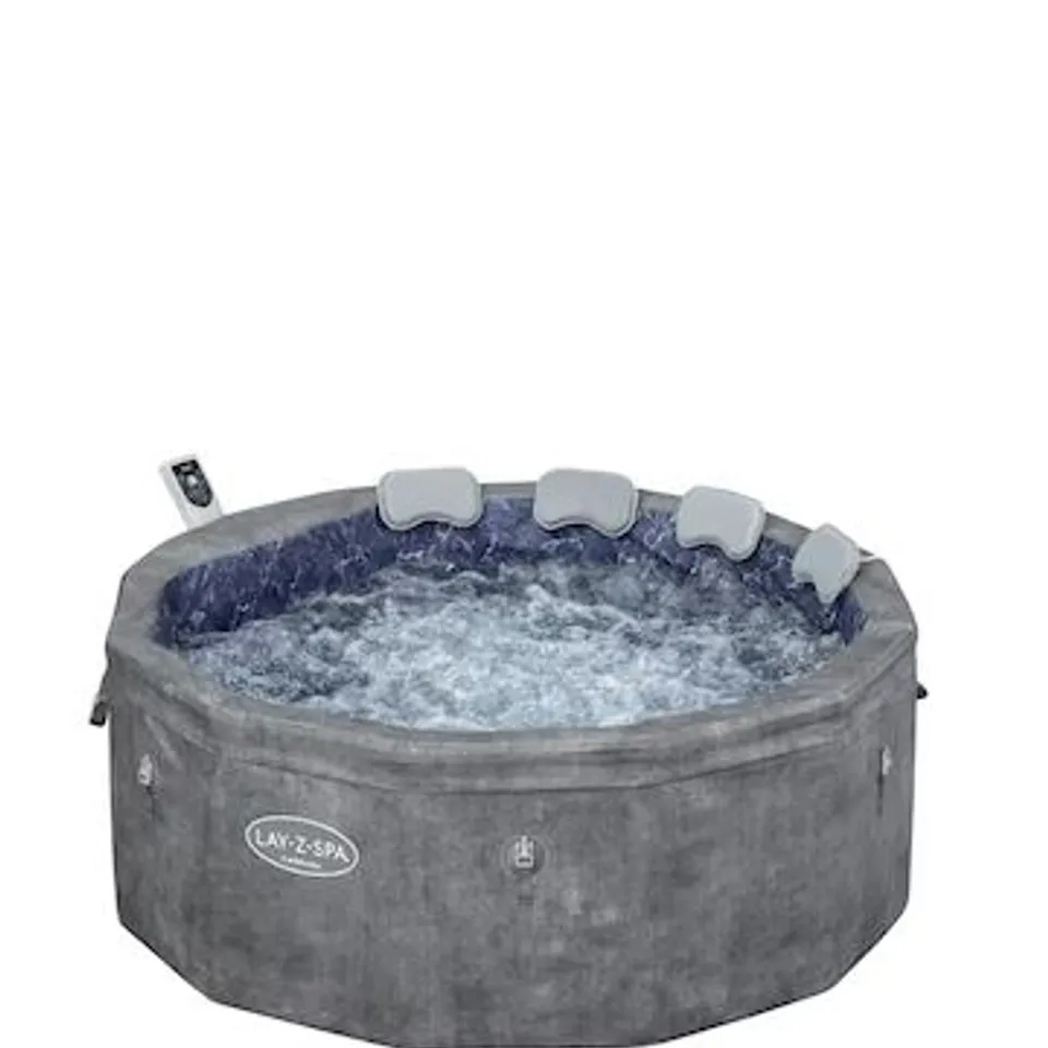 BOXED LAY-Z-SPA CARRARA THERMACORE ULTRAFIT SMART AIRJET 6 GREY STONE ROUND (4-6 ADULTS) RRP £799.99
