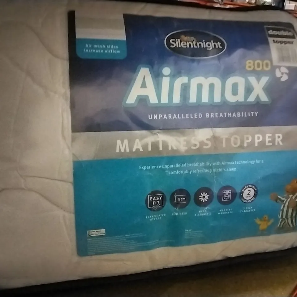 SILENTNIGHT AIRMAX 800 MATTRESS TOPPER - SIZE DOUBLE
