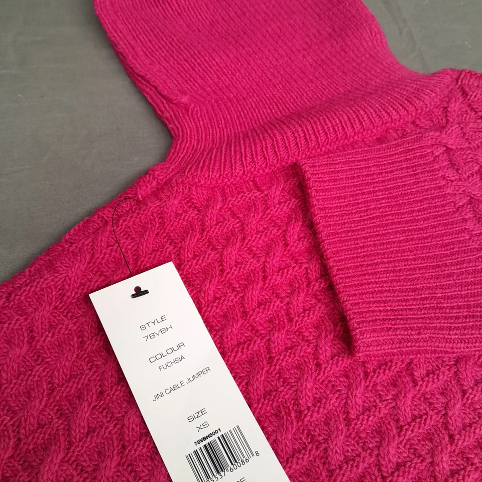 FRENCH CONNECTION JINNI CABLE JUMPER IN FUCHSIA - XS
