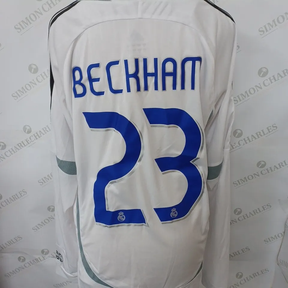 ADIDAS REAL MADRIDLONG SLEEVE FOOTBALL SHIRT BECKHAM 23 SIZE MEDIUM