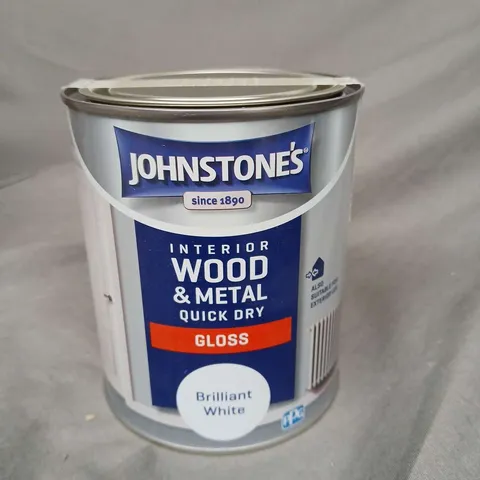 JOHNSTONES INTERIOR WOOD AND METAL QUICK DRY GLOSS BRILLIANT WHITE 1L / COLLECTION ONLY 