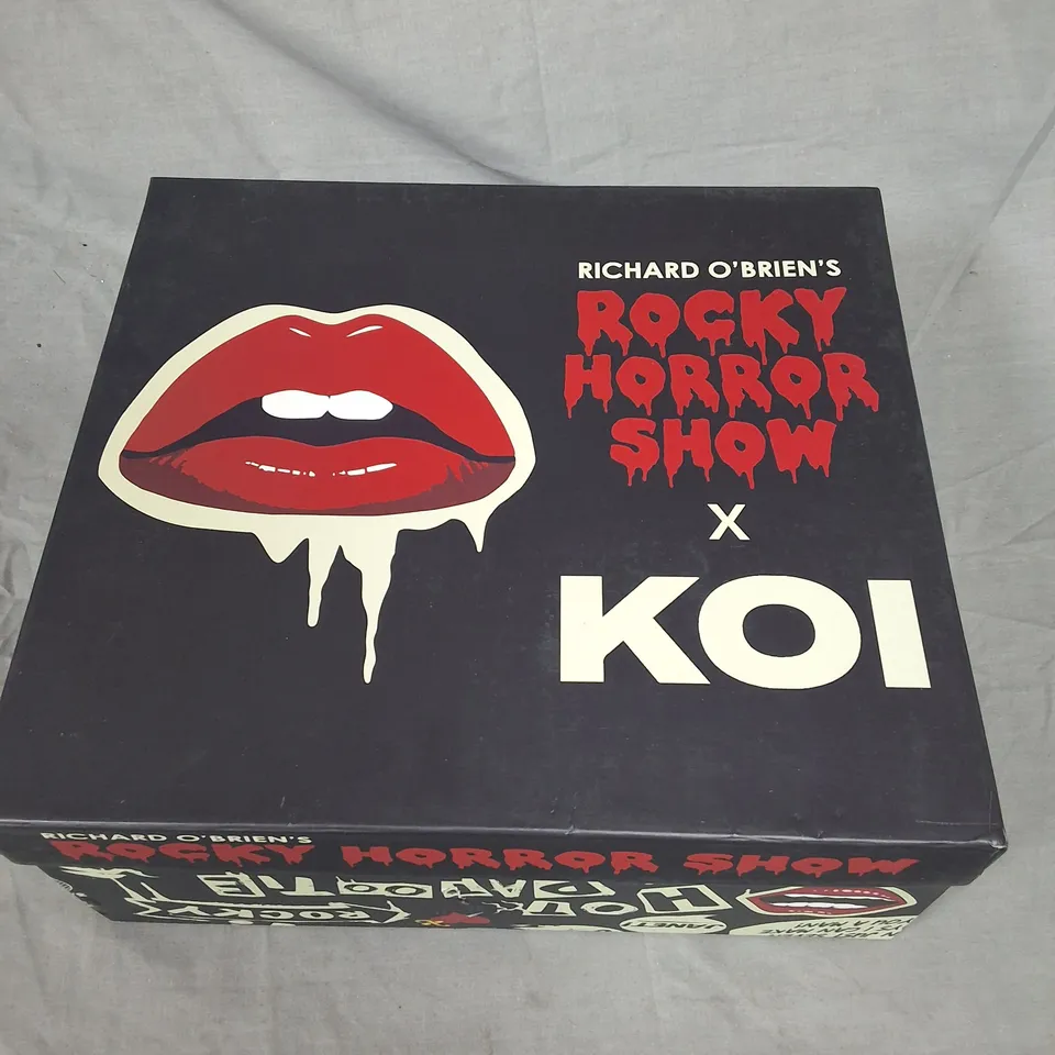 BOXED KOI ROCKY HORROR SHOW EDDIE'S TEDDY PLATFORM BOOTS IN BLACK - UK 3