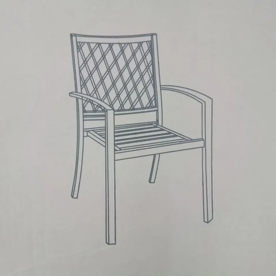 BOXED BLACK METAL TABLE & 4 BLACK METAL CHAIRS (3 BOXES)