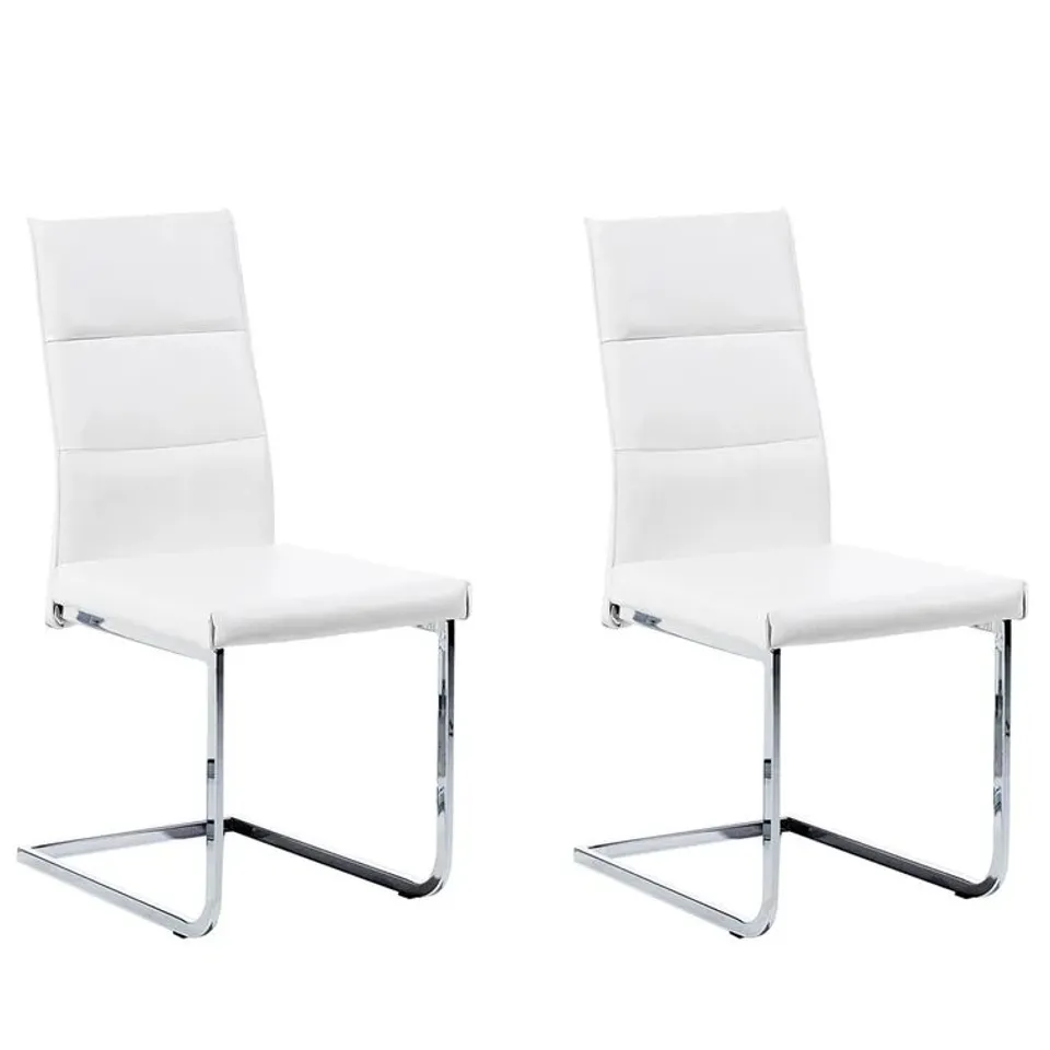 BOXED SET OF 2 HAMILL UPHOLSTERED DINING CHAIRS - WHITE (1 BOX)