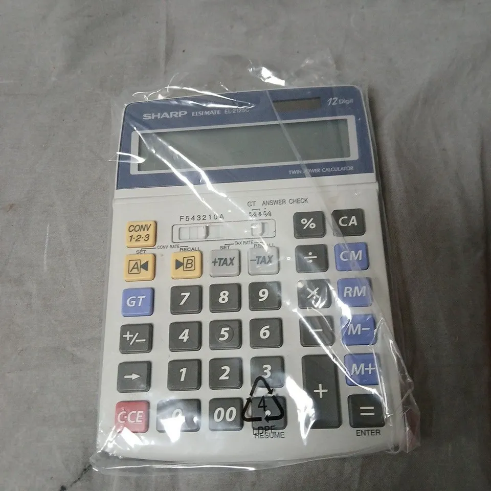 SHARP EL-2125C 12-DIGIT CALCULATOR – BOXED