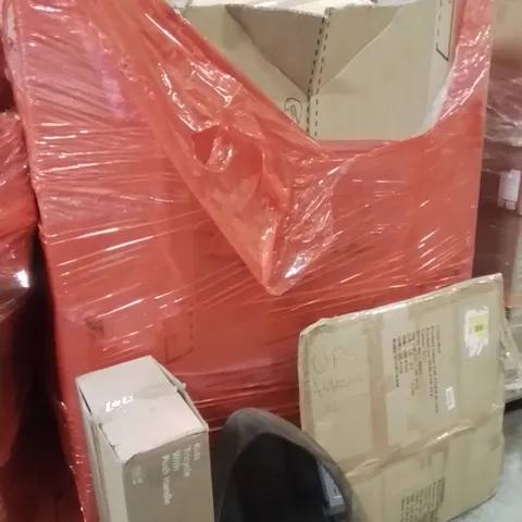 PALLET OF ASSORTED HOUSEHOLD GOODS AND PRODUCTS TO INCLUDE;OVAL MIRROR,YOGA MAT,TRICYCLE