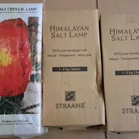 LOT OF 3 BOXED HIMALAYAN SALT LAMPS