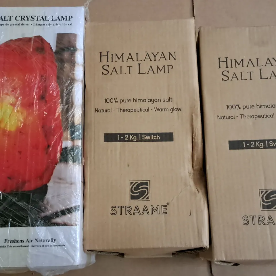 LOT OF 3 BOXED HIMALAYAN SALT LAMPS