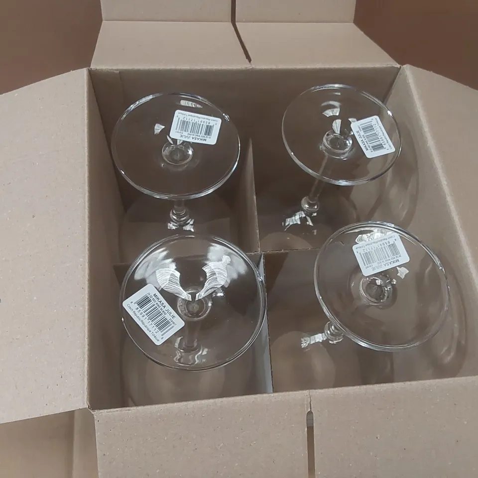 BOXED MIKASA SET OF 4 RED WINE GLASSES
