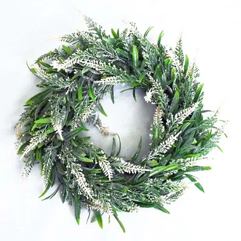 BOXED 32CM ARTIFICIAL LAVENDER ROUND DOOR DECORATION WREATH