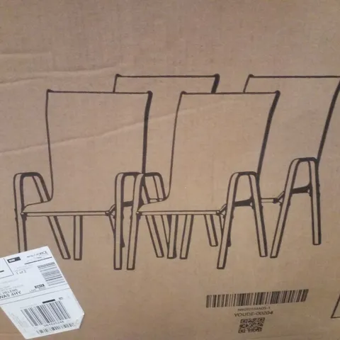 BOXED SET OF 4 PATIO CHAIRS 