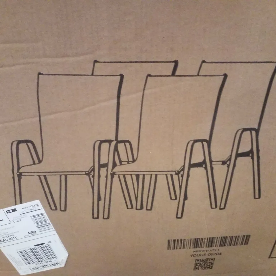BOXED SET OF 4 PATIO CHAIRS 
