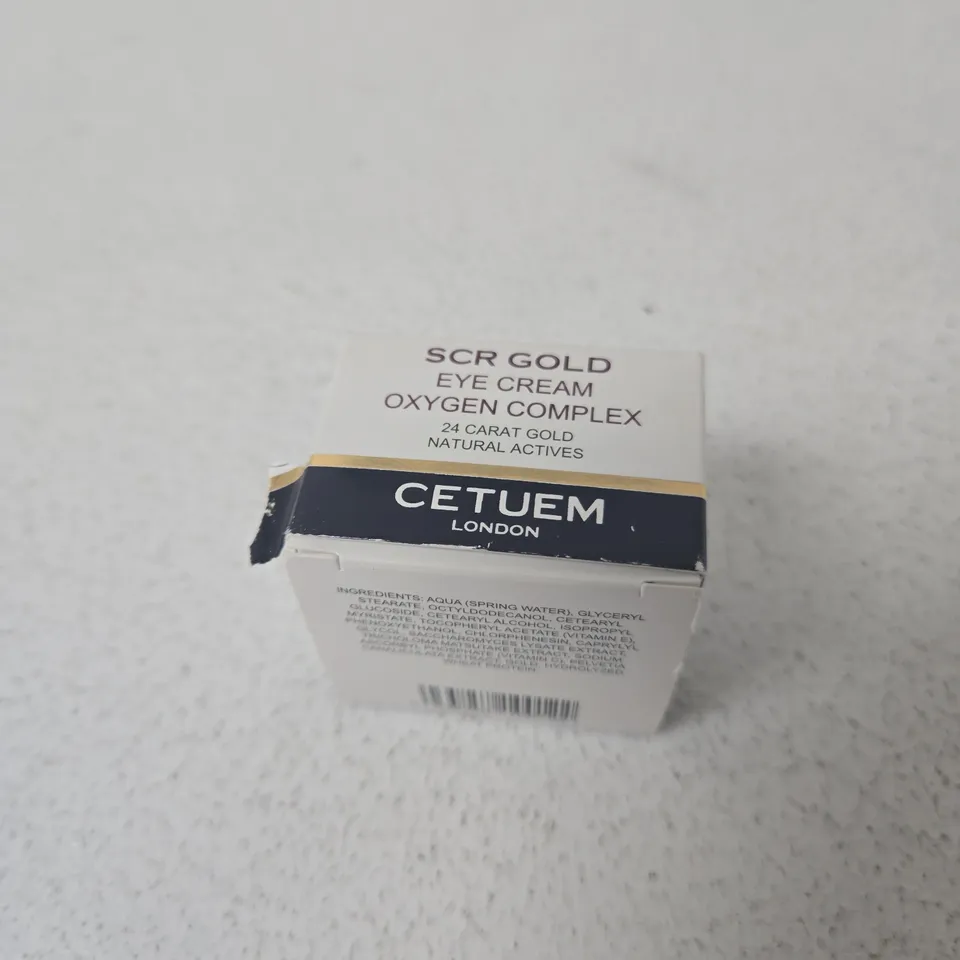 CETUEM LONDON SCR GOLD EYE CREAM OXYGEN COMPLEX – 24 CARAT GOLD NATURAL ACTIVES - 15ML