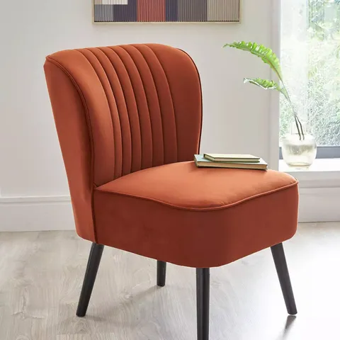 POPPY ACCENT CHAIR IN RUST - COLLECTION ONLY