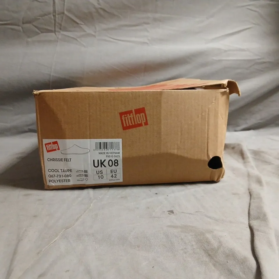 FitFlop Chrissie Felt Slippers – UK 8 – Cool Taupe