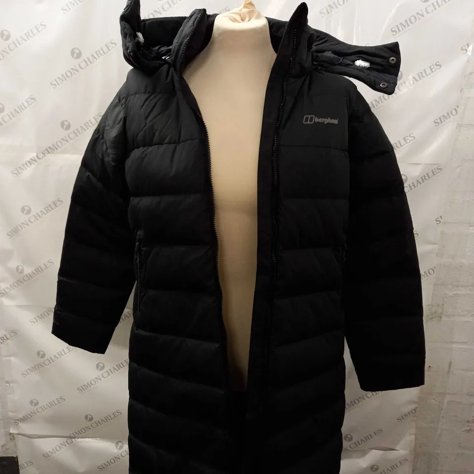 BERGHAUS OVERSIZED BLACK TRENCH COAT - UK 8 