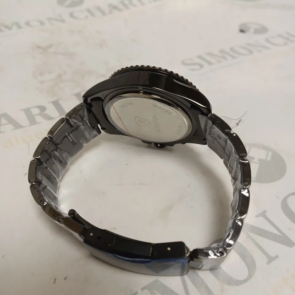 MENS RUCKSTUHL CHRONOGRAPH 8829 WATCH – BLACK DIAL - STAINLESS STEEL STRAP – 3ATM WATER RESISTANT – DATE FUNCTION