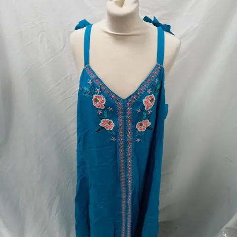 MONSOON EMILY SLIP DRESS TURQUOISE XL