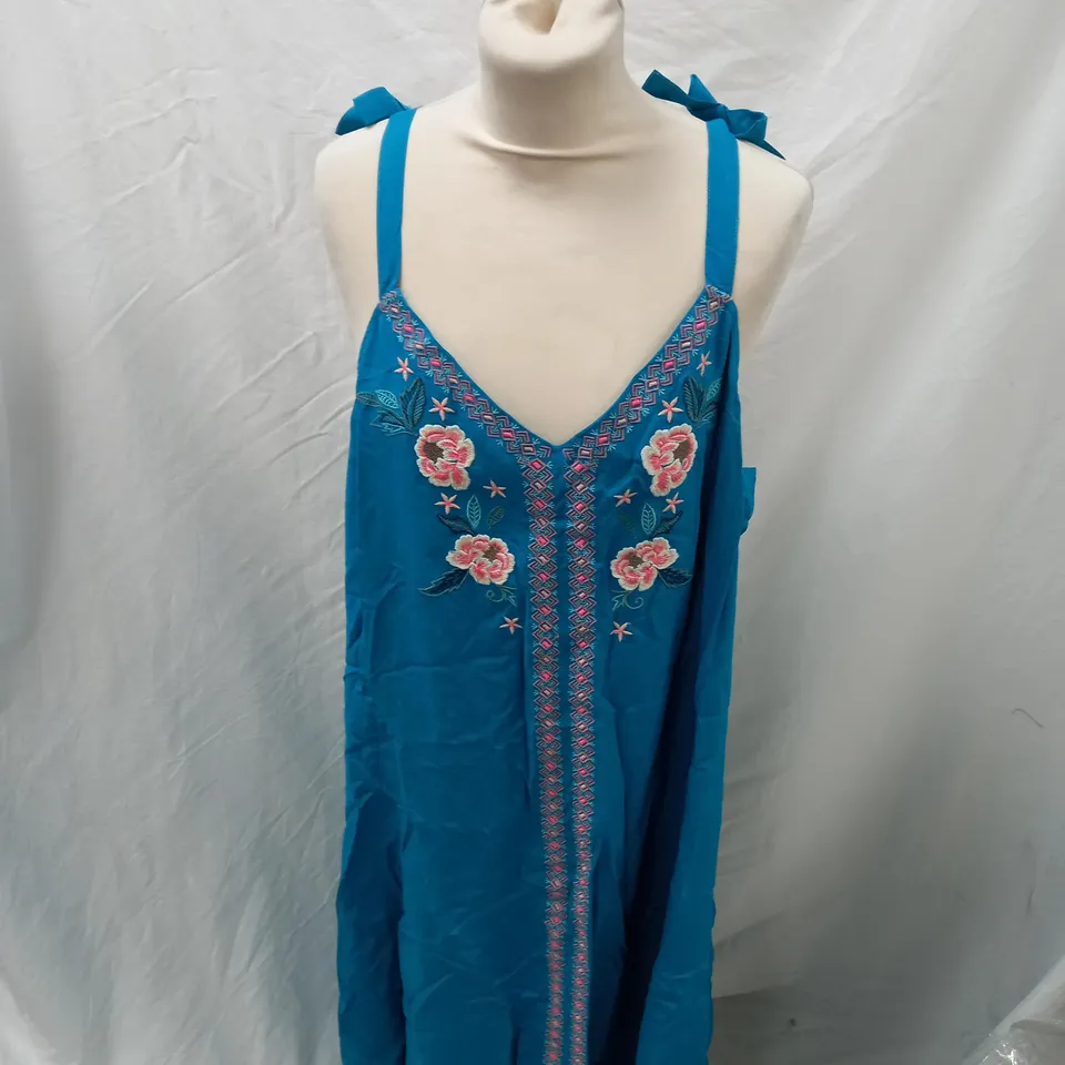 MONSOON EMILY SLIP DRESS TURQUOISE XL