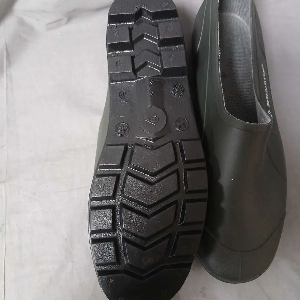 DUNLOP SLIP-ON RUBBER CLOGS – UNISEX GARDEN FOOTWEAR, DARK GREEN SIZE 11