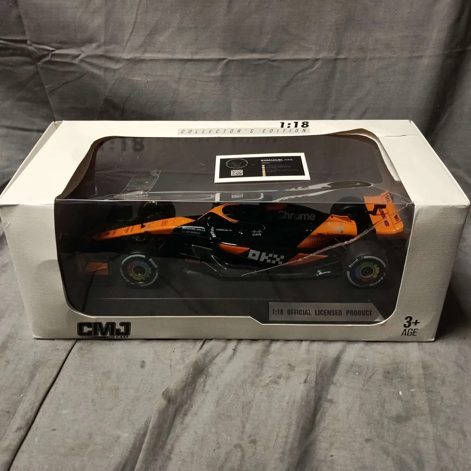 BOXED CMJ 1:18 COLLECTORS EDITION MCLAREN F1 CAR (#4 - NORRIS)