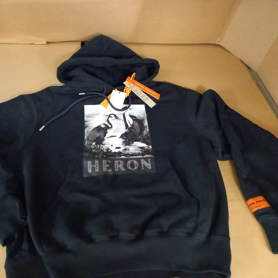 HERON PRESTON BLACK HOODIE - M