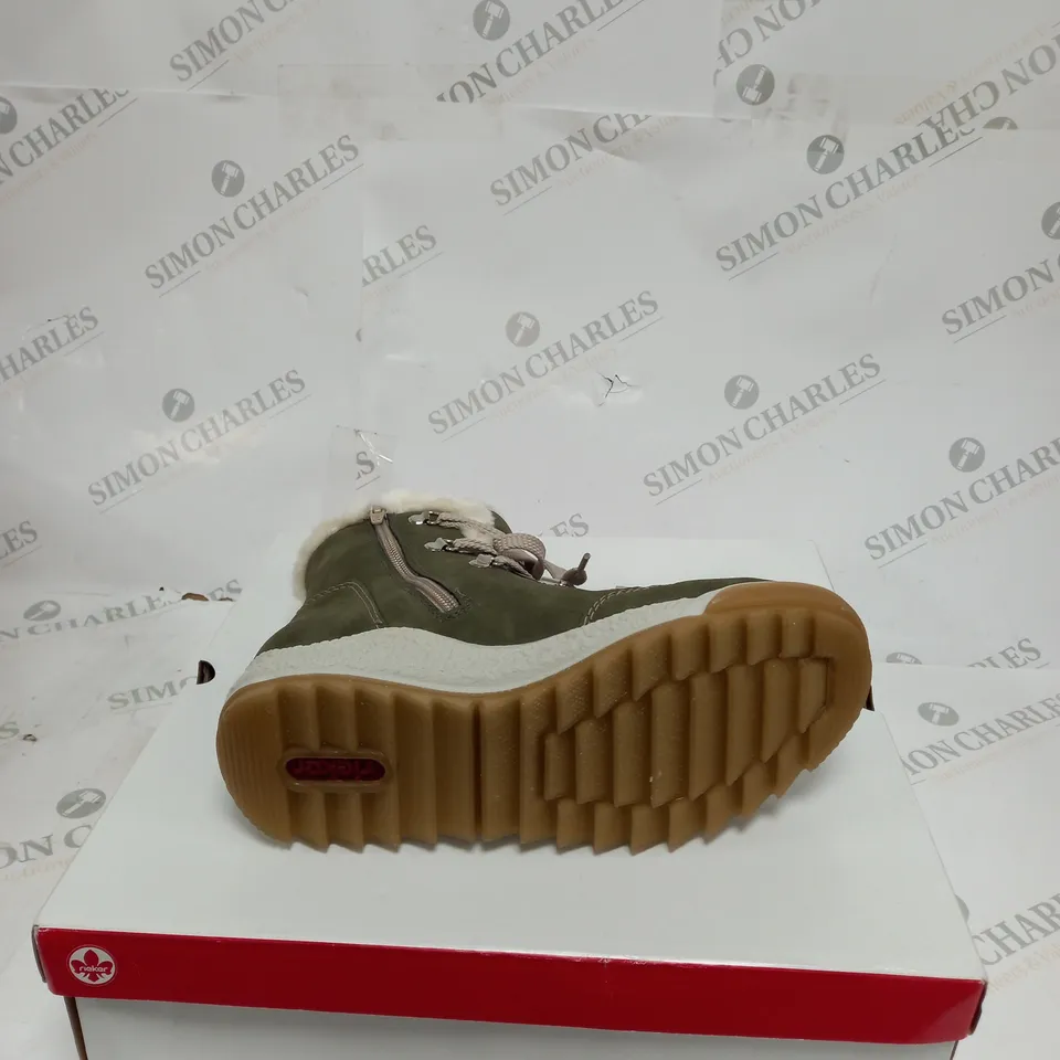 BOXED PAIR OF RIEKER BOOTS SIZE EUR 38