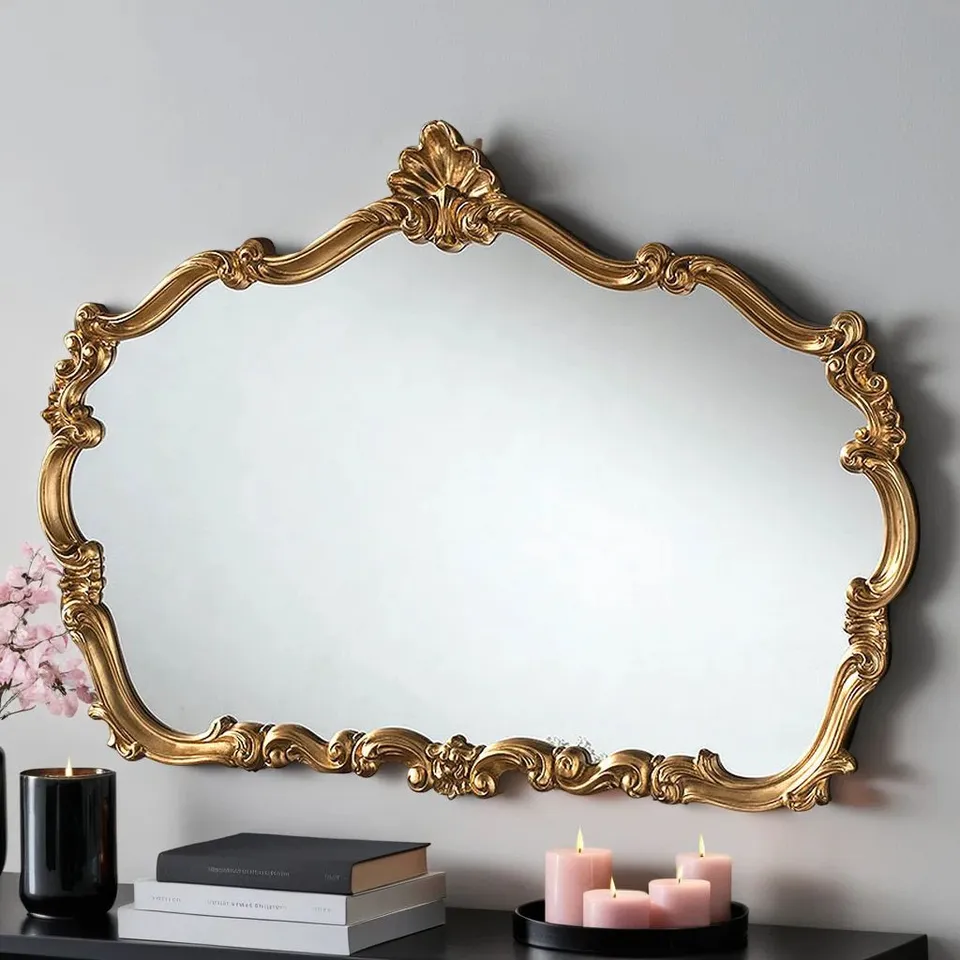 BOXED RENAISSANCE DUCK CARVED LANDSCAPE WALL MIRROR - GOLD (1 BOX)