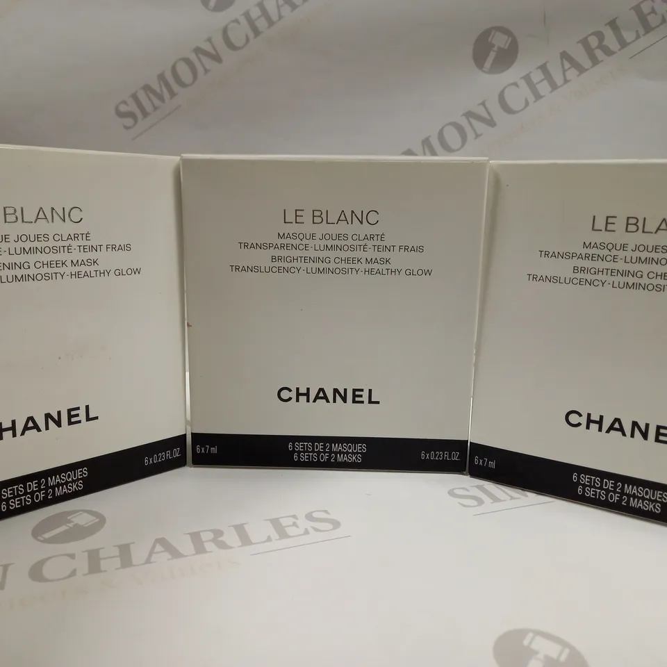 BUNDLE OF APPROX 3 CHANEL LE BLANC BRIGHTENING CHEEK MASK