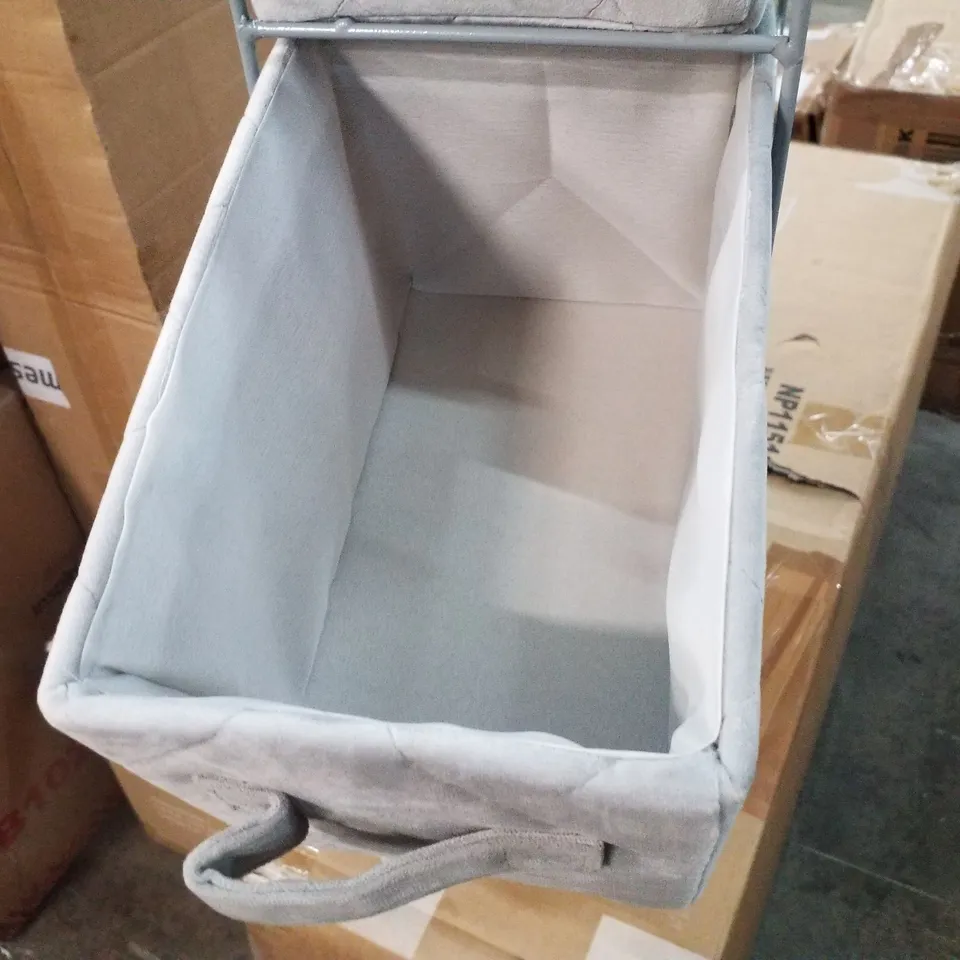 BOXED 4 TIER GREY FABRIC DRAWER UNIT