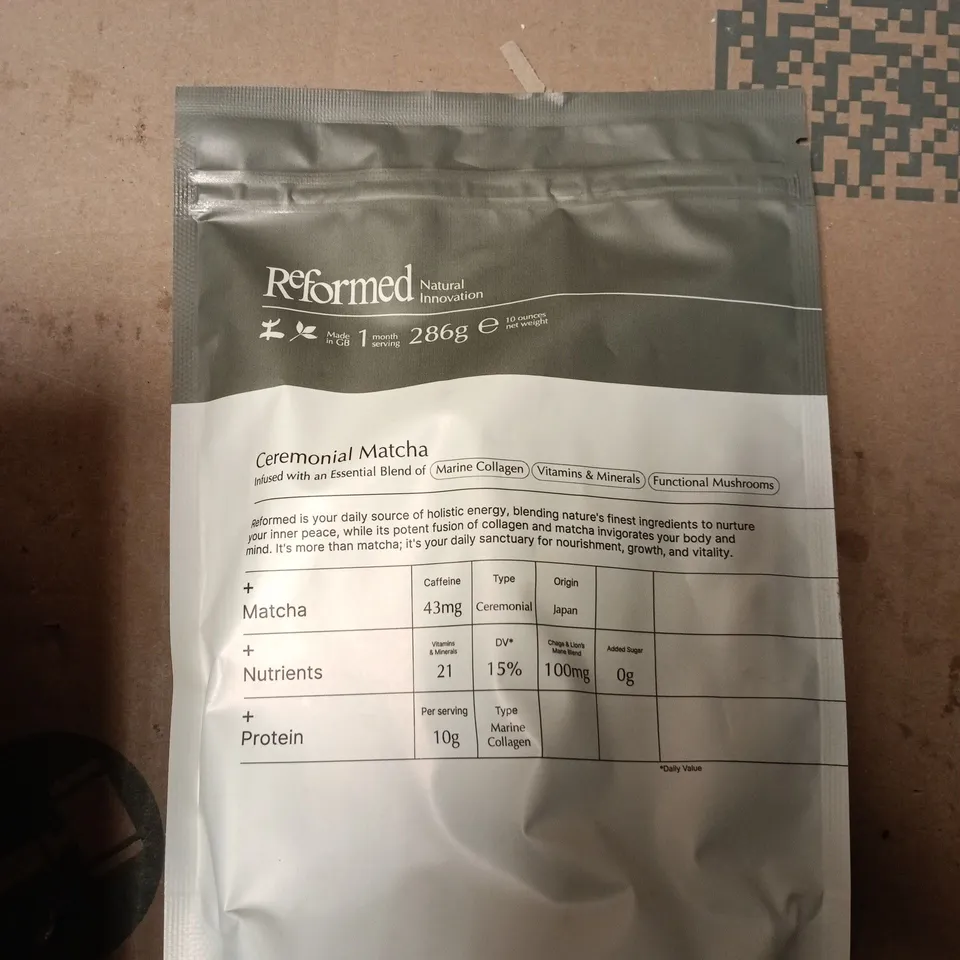 REFORMED CEREMONIAL MATCHA 286G – MARINE COLLAGEN & FUNCTIONAL MUSHROOMS